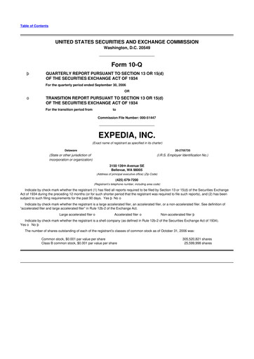 Vorschaubild Expedia Group 10-Q Quartalsbericht  