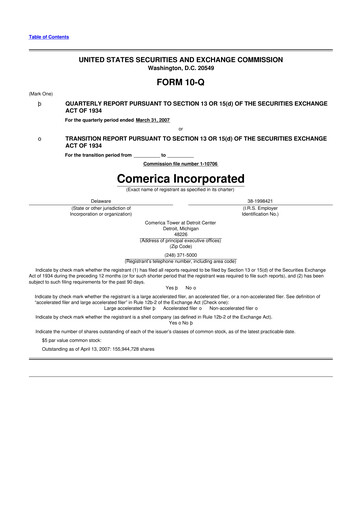 Vorschaubild Comerica 10-Q Quartalsbericht  