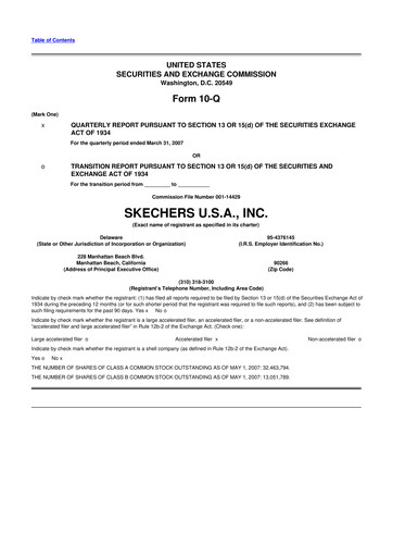 Thumbnail Skechers
 10-Q Quarterly Report FY 