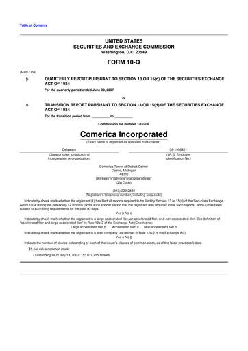 Vorschaubild Comerica 10-Q Quartalsbericht  