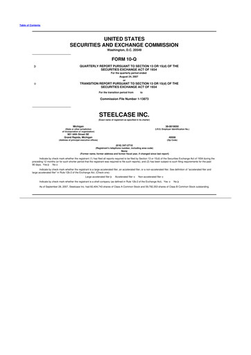 Thumbnail Steelcase 10-Q Quarterly Report FY 