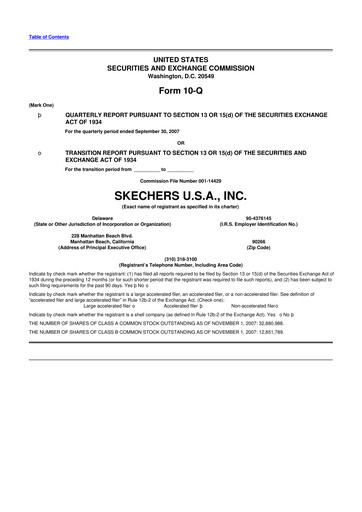 Thumbnail Skechers
 10-Q Quarterly Report FY 