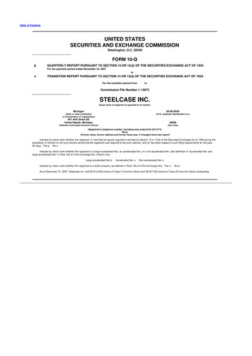 Thumbnail Steelcase 10-Q Quarterly Report FY 