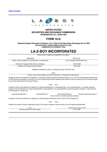 Thumbnail La-Z-Boy
 10-Q Quarterly Report FY 