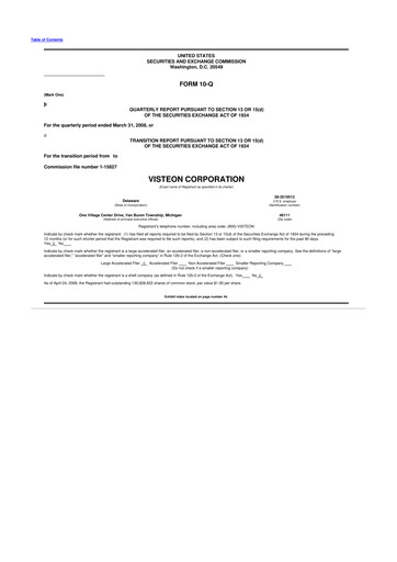 Thumbnail Visteon 10-Q Quarterly Report FY 