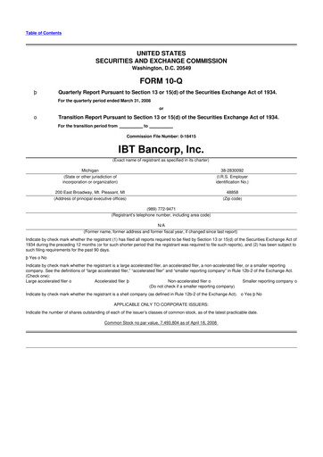 Thumbnail Isabella Bank Corporation 10-Q Quarterly Report FY 
