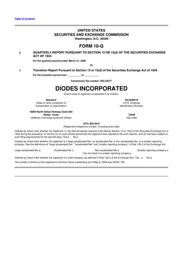 Thumbnail Diodes Incorporated 10-Q Quarterly Report FY 