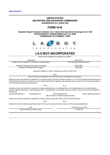 Thumbnail La-Z-Boy
 10-Q Quarterly Report FY 