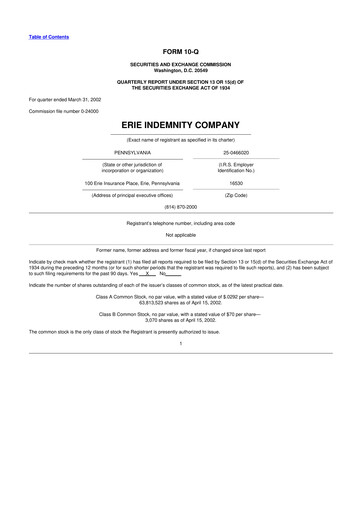 Thumbnail Erie Indemnity 10-Q Quarterly Report FY 