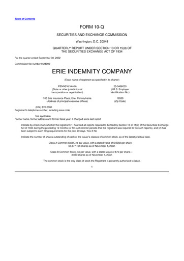 Thumbnail Erie Indemnity 10-Q Quarterly Report FY 