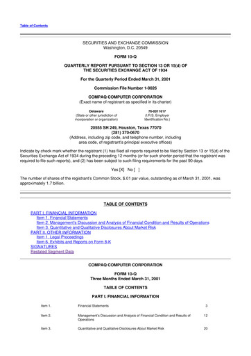 Thumbnail Compaq Computer 10-Q Quarterly Report FY 