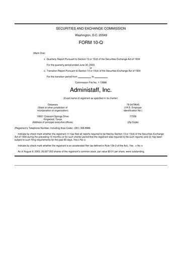 Thumbnail Insperity
 10-Q Quarterly Report FY 