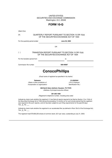 Thumbnail ConocoPhillips 10-Q Quarterly Report FY 