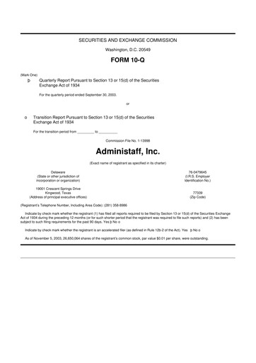 Thumbnail Insperity
 10-Q Quarterly Report FY 