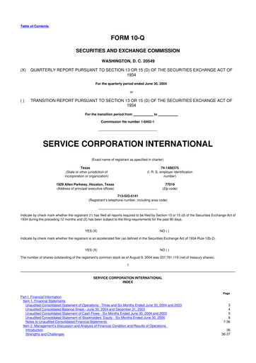 Miniature Service Corporation International
 10-Q Rapport trimestriel  