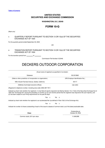 Thumbnail Deckers Brands 10-Q Quarterly Report FY 