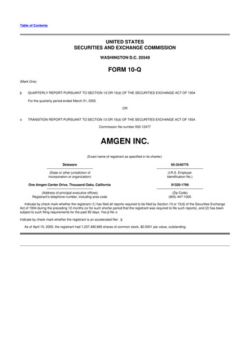 Miniature Amgen 10-Q Rapport trimestriel  