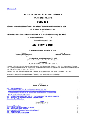 Thumbnail Amedisys 10-Q Quarterly Report FY 