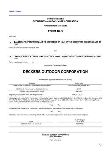 Thumbnail Deckers Brands 10-Q Quarterly Report FY 