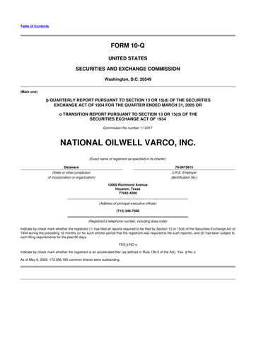 Thumbnail NOV 10-Q Quarterly Report FY 