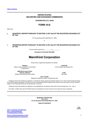 Thumbnail MannKind Corp 10-Q Quarterly Report FY 