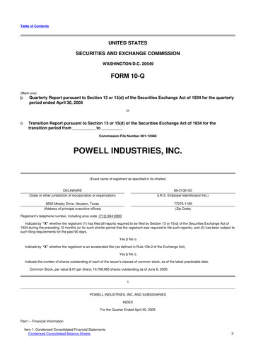 Thumbnail Powell Industries 10-Q Quarterly Report FY 