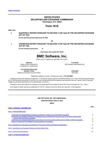 Thumbnail BMC Software 10-Q Quarterly Report FY 