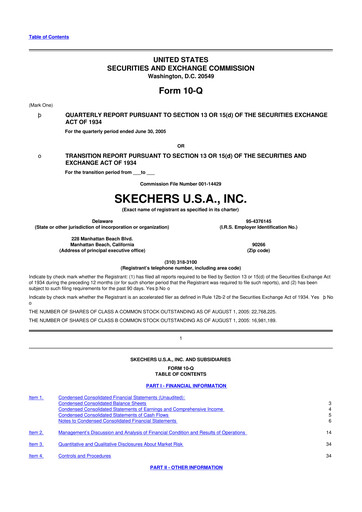 Thumbnail Skechers
 10-Q Quarterly Report FY 
