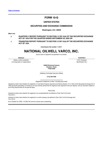 Thumbnail NOV 10-Q Quarterly Report FY 