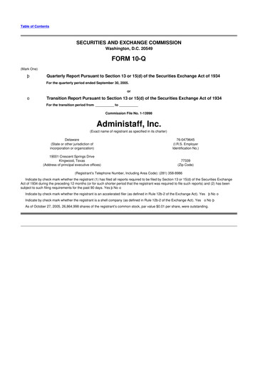 Thumbnail Insperity
 10-Q Quarterly Report FY 