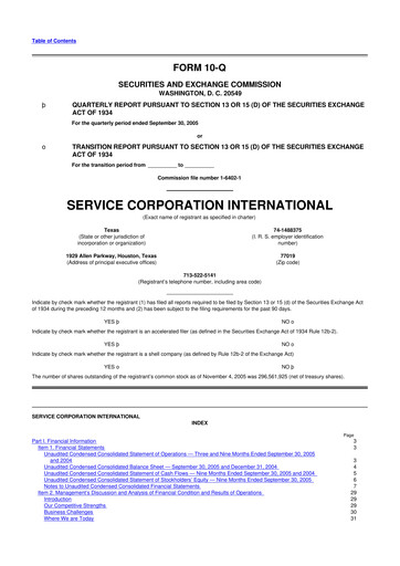 Miniature Service Corporation International
 10-Q Rapport trimestriel  