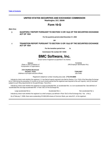 Thumbnail BMC Software 10-Q Quarterly Report FY 