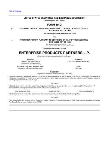 Vorschaubild Enterprise Products 10-Q Quartalsbericht  