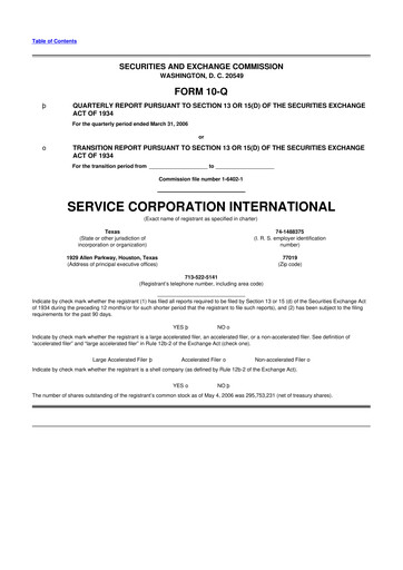 Miniature Service Corporation International
 10-Q Rapport trimestriel  