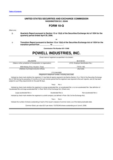 Thumbnail Powell Industries 10-Q Quarterly Report FY 