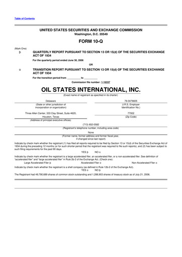 Thumbnail Oil States International
 10-Q Quarterly Report FY 