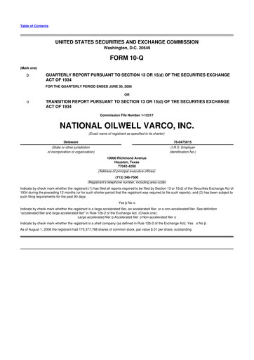 Thumbnail NOV 10-Q Quarterly Report FY 