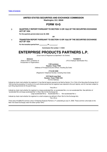 Vorschaubild Enterprise Products 10-Q Quartalsbericht  