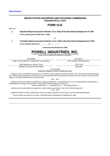 Thumbnail Powell Industries 10-Q Quarterly Report FY 