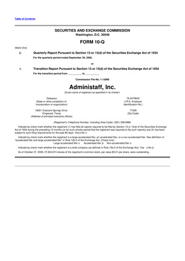 Thumbnail Insperity
 10-Q Quarterly Report FY 