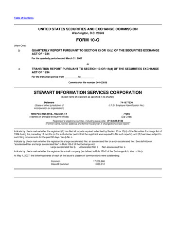 Thumbnail Stewart Information Services 10-Q Quarterly Report FY 