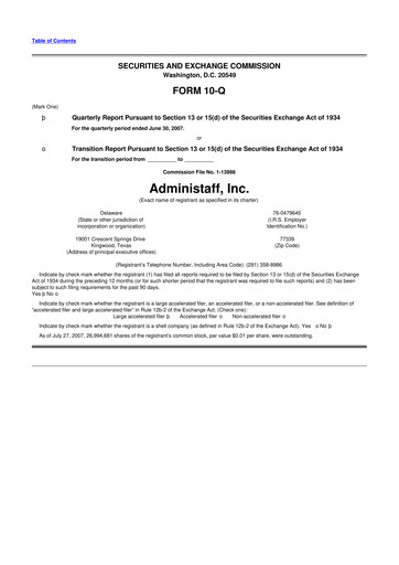 Thumbnail Insperity
 10-Q Quarterly Report FY 