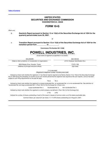 Thumbnail Powell Industries 10-Q Quarterly Report FY 