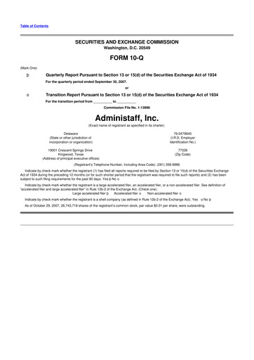 Thumbnail Insperity
 10-Q Quarterly Report FY 