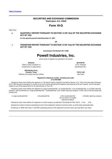 Thumbnail Powell Industries 10-Q Quarterly Report FY 