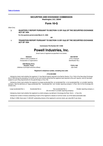 Thumbnail Powell Industries 10-Q Quarterly Report FY 