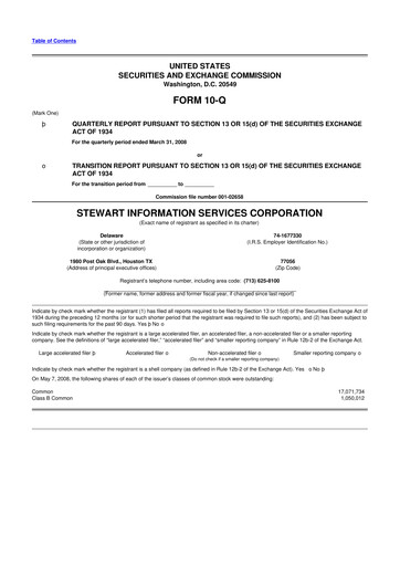 Thumbnail Stewart Information Services 10-Q Quarterly Report FY 