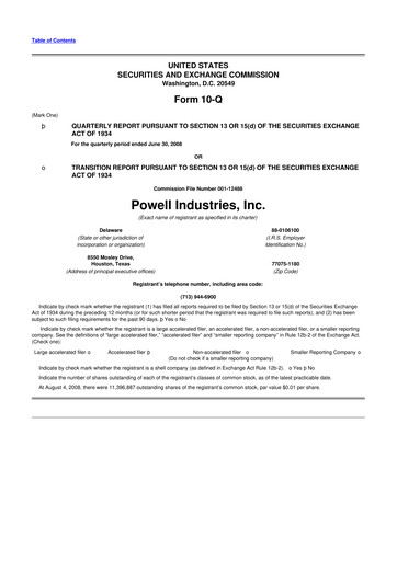 Thumbnail Powell Industries 10-Q Quarterly Report FY 