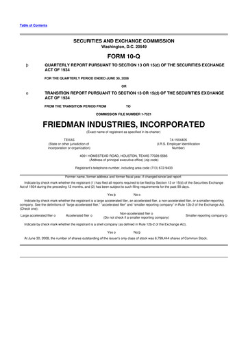 Vorschaubild Friedman Industries 10-Q Quartalsbericht  