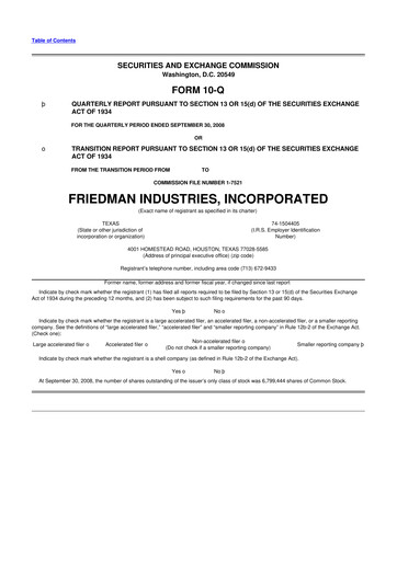 Vorschaubild Friedman Industries 10-Q Quartalsbericht  